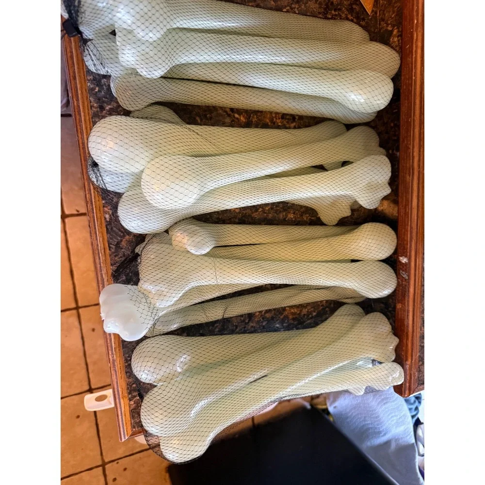 Glow in the Dark Halloween Bone Props Skeleton Decor Haunted House 4 Mesh Bags